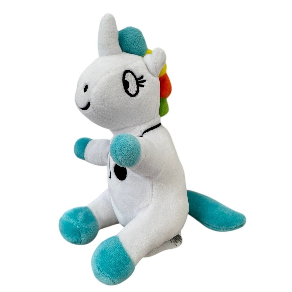 Open The Joy Rainbow Unicorn Doctor Stethoscope Plush White Teal 8 Inch Soft Toy